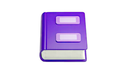 Purple Book with Rectangles - Isolated on White Background