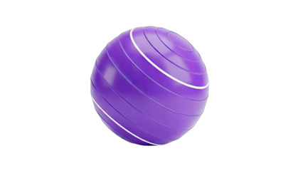Purple Exercise Ball Isolated on White Background