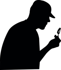 a man eating, head silhouette vector