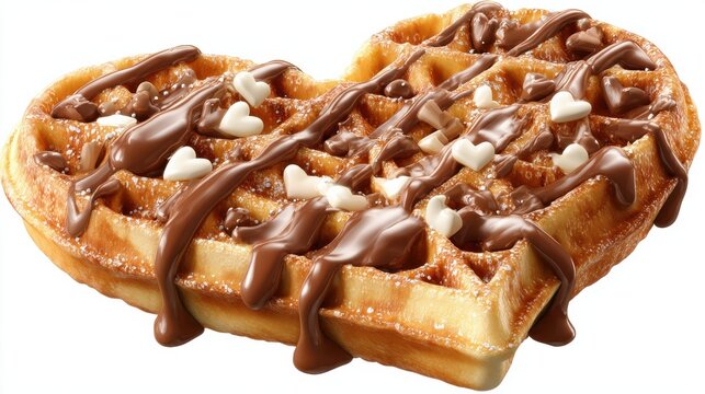 heartshaped waffle delight kitchen food warm isolated on transparent background