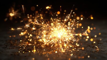 sparkler ignites golden glitter 2026 new year celebration
