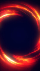 Intense swirling fiery ring with flowing red-orange energy forming a dramatic circular tunnel