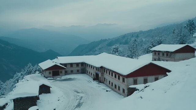 cold winter morning in sonmarg valley snow landscape kashmir india