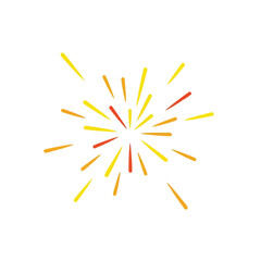 Vibrant radial sunburst abstract illustration with yellow and orange streaks in a dynamic geometric design.