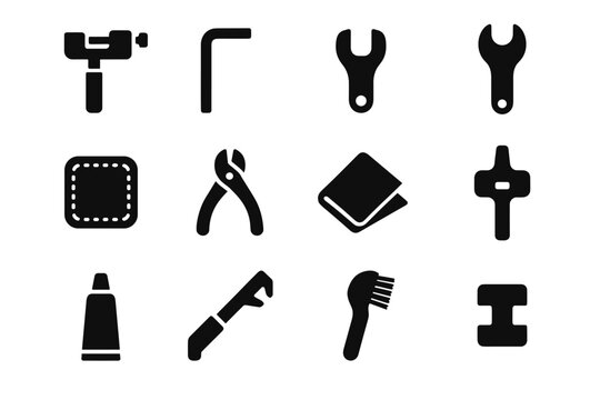 Tile tools brake tip key cap tube vector hanger bike icon icons