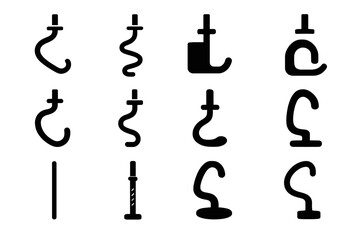 Spiral segment stable rounded mount vector dough icon thick hook textured icons