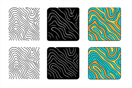 Intricate Damascus Steel Patterns. Damascus steel pattern with intricate swirls and flowing layers, abstract minimal vector