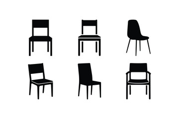 dining chair silhouette vector set