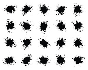 Ink Stroke Brushes, hand drawn black sticker, abstract freehand stroke