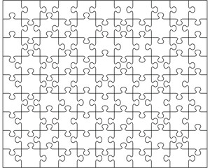 Illustration of white puzzle, separate pieces