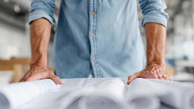 A man is holding a piece of paper in his hands. The paper is folded and has a design on it. The man is looking at the paper with a serious expression