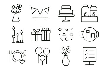 Minimal vector essentials icons icon set table accents sleek décor minimalist board