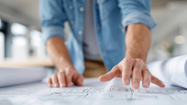 A man is drawing on a piece of paper with his hands. Concept of creativity and focus as the man works on his drawing