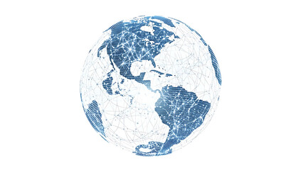 Global Network Connections and Data Visualization on a Digital Earth Map