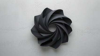 Abstract Black Spiral on Cracked Surface