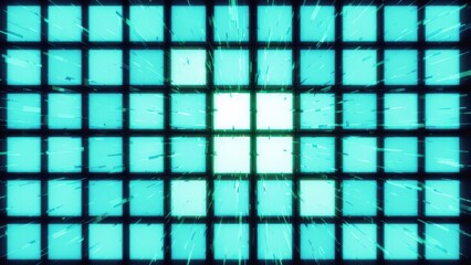 Futuristic Grid with Glitch Effect