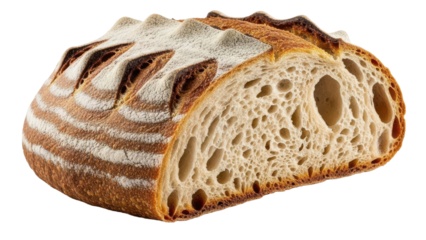 Sourdough Bread Cut, Black Background