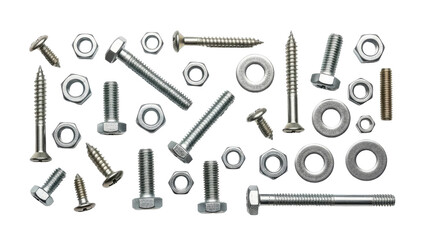 Bolts Nuts Washers Grouped Black Background