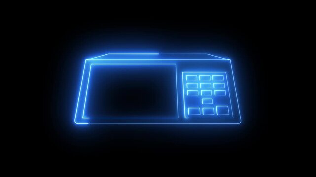 neon Electoral Urn icon animation on black background. Electronic machine voting urn icon. urn electronic voting machine icon. file for editing for any candidate number. 4k motion video.