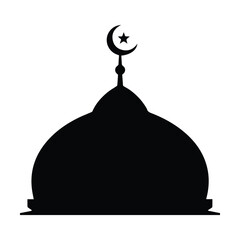 Silhouette of a mosque dome Vector, illustration © MdSaddam