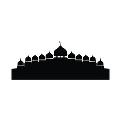 Silhouette of mosque with multiple domes Vector, illustration © MdSaddam