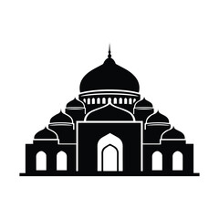 Iconic mosque silhouette Vector, illustration
