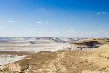 Bozzhira valley aerial view, Mangystau region, Kazakhstan
