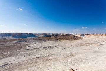 Bozzhira valley aerial view, Mangystau region, Kazakhstan
