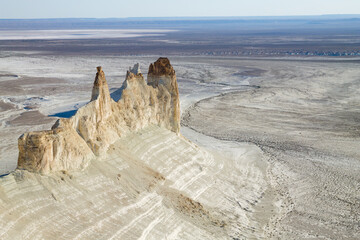 Beautiful Mangystau landscape, Kazakhstan. Ak Orpa pinnacles view, Bozzhira valley