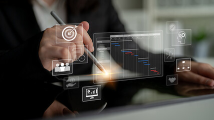 Project management dashboard showing timeline, tasks, milestones, and workflows for planning, tracking, and executing successful business or team projects Latch