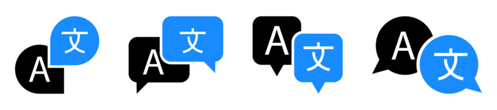 Language translation icon set