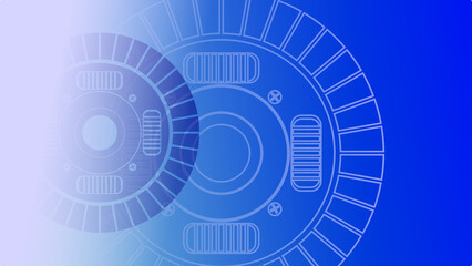 Blue Gradient Technical Drawing Background