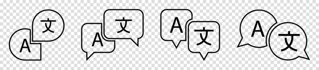 Set of translate line icons