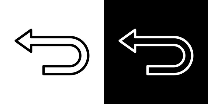 Return icon representing product returns, refunds, backward navigation, and reversal actions in digital interfaces.