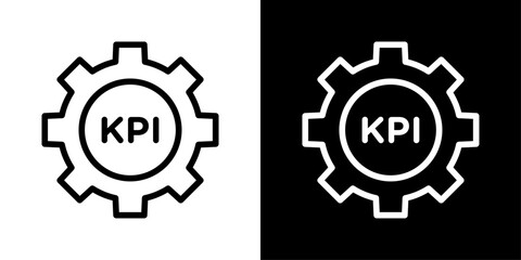 KPI icon representing key performance indicators, business metrics, targets, and measurable success tracking.