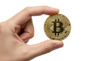 Hand Holding Bitcoin Coin