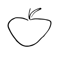 Hand drawn doodle apple.