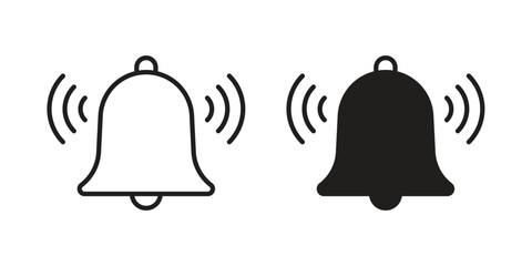 Bell icon Collection for mobile and web apps. Editable stroke line and glyph icons.