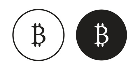 Obraz premium Bitcoin icon Collection for mobile and web apps. Editable stroke line and glyph icons.