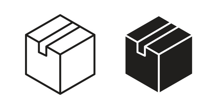 Box icon Collection for mobile and web apps. Editable stroke line and glyph icons.