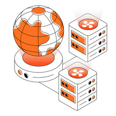 Modern design illustration of global server