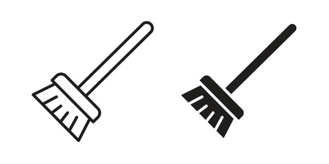 Broom icon Collection for mobile and web apps. Editable stroke line and glyph icons.