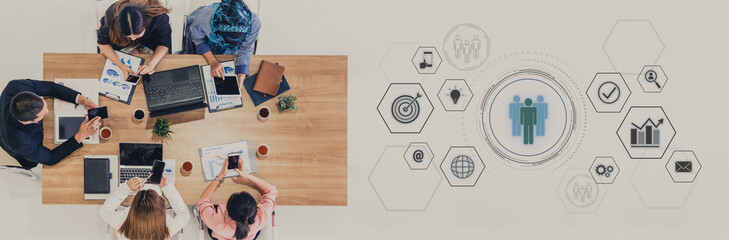 Business teamwork system showing digital communication and performance tracking. Teamwork improves collaboration, drives success, teamwork enhances planning, and teamwork supports productivity. Vouch