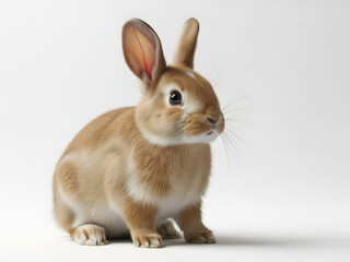 Obraz premium Curious young bunny sitting alone