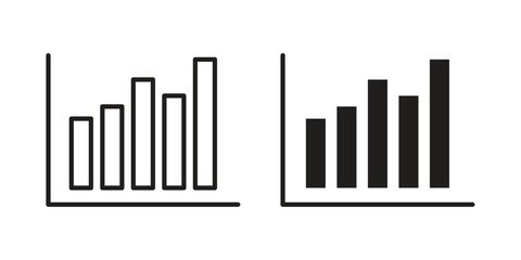 Chart icon Collection for mobile and web apps. Editable stroke line and glyph icons.