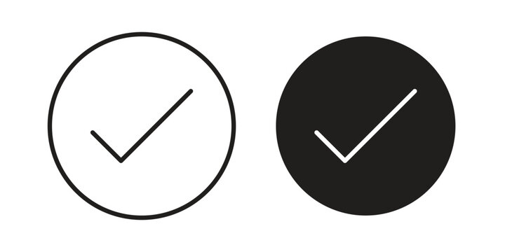 Checkmark icon Collection for mobile and web apps. Editable stroke line and glyph icons.