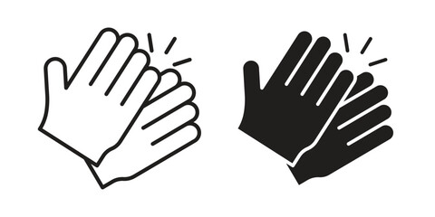Clap icon Collection for mobile and web apps. Editable stroke line and glyph icons.