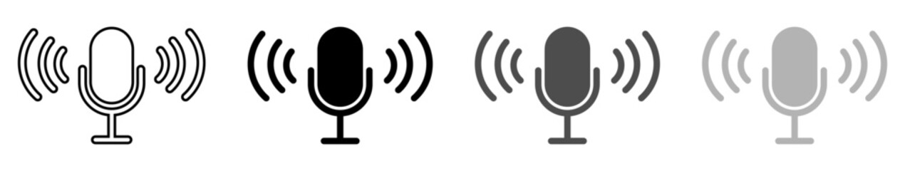 Microphone icon set