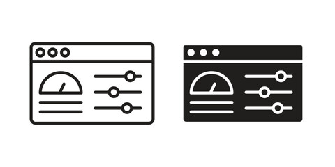 Fototapeta premium Control panel icon Collection for mobile and web apps. Editable stroke line and glyph icons.