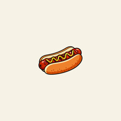 Hot dog food icon flat vector design.